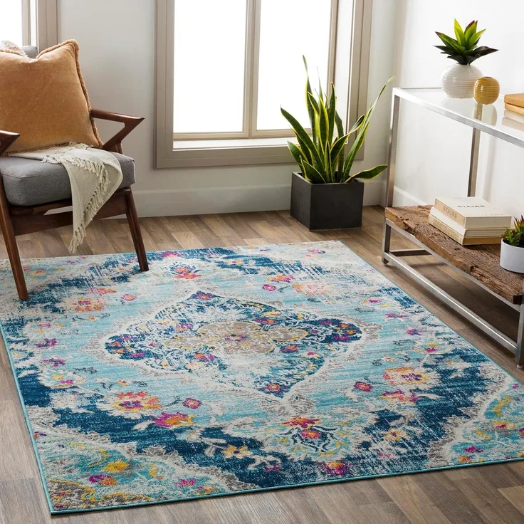 Surya ROMY Teppich Blau 160 cm 216 cm 160x216 cm