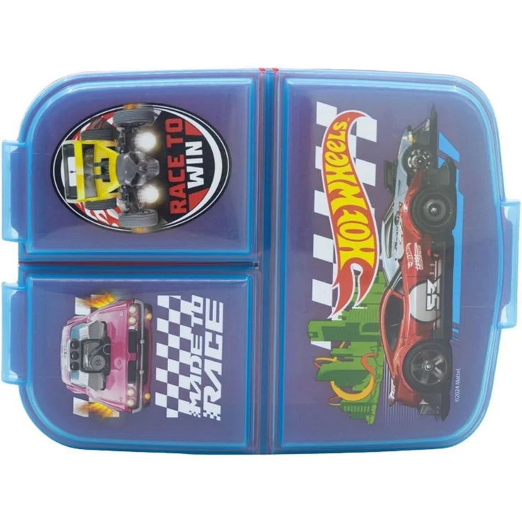 Stor Lunchbox Brotdose Hot Wheels 3 getrennte Fächer Vesper Dose – Bild 2