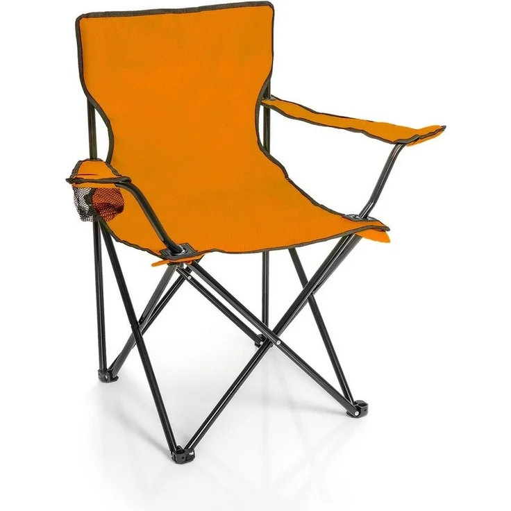 BigDean Campingstuhl Faltstuhl Campingstuhl Anglerstuhl Getränkehalter Klappstuhl (Packung, 1 St), Orange, Klappbar, Getränkehalter, Tragetasche – Bild 1