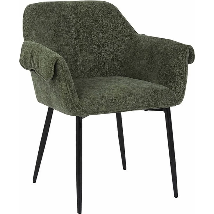 HOME DELUXE Esszimmerstuhl chenille CHENO - 1er Set Grün – Bild 4