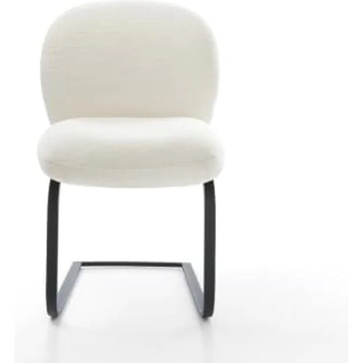 Freischwinger Nube-Flex Bouclé Soft Beige Freischwinger flach Schwarz Taschenfederkern – Bild 3
