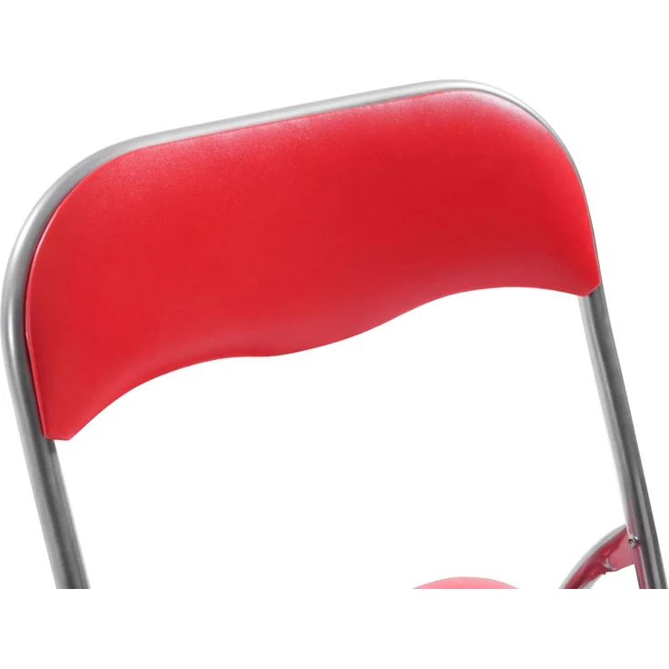 CLP 4er Set Klappstuhl Felix Klappbarer mit Kunstleder PVC Sitz Gepolstert - Farbe:rot/silber – Bild 9