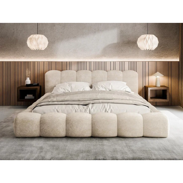 Compleo Polsterbett ERMS Bett bubble, Designerbett (Schlafzimmer Bett modern), (Chenille-Stoff), Doppelbett gepolstert, Wolkenbett – Bild 1