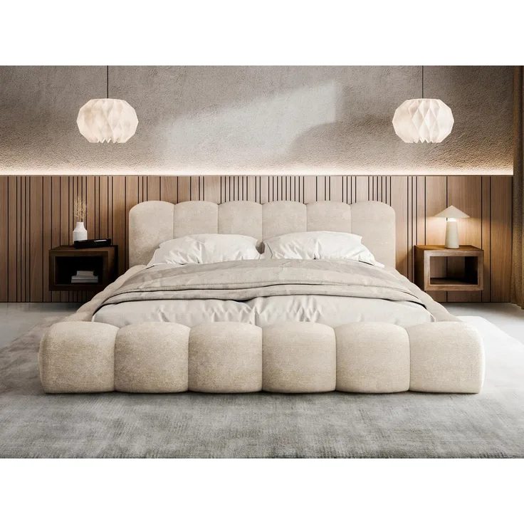 Compleo Polsterbett ERMS Bett bubble, Designerbett (Schlafzimmer Bett modern), (Chenille-Stoff), Doppelbett gepolstert, Wolkenbett