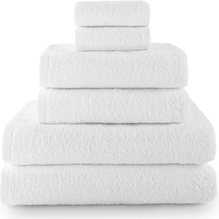 Top Towel - Plus - Große Badetücher - Badezimmerhandtücher - 2 Gesichts- oder Bidethandtücher + 2 Hand- oder Waschbeckenhandtücher + 2 Duschtücher - 100 % Baumwolle - Weiß