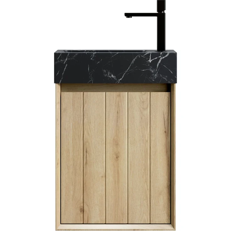 Badmöbel-Set 40 x 22 x 58 cm mit Naturmarmor-Waschbecken und vormontiertem Unterschrank – Bild 7