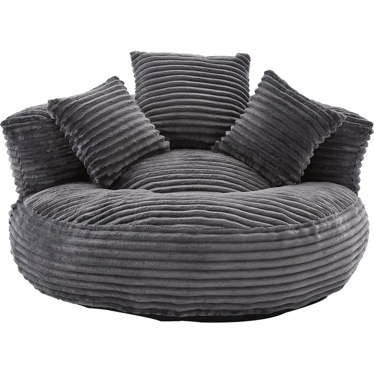 ZUBALIYA Sofa 108x52 cm, mit Cordbezug, mit breiten Armlehnen, mit Schaumstoffpolsterung, für Wohnzimmer und Apartments, Dunkelgrau – Bild 17