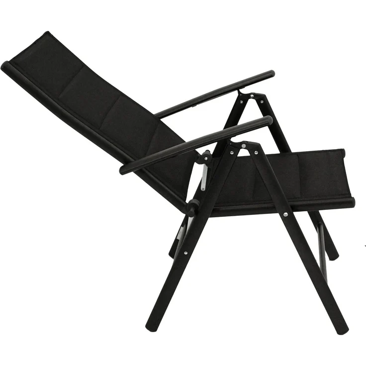 DEGAMO Garten-Essgruppe SARONNO 9-teilig, 8x Klappsessel, 1x Ausziehtisch 180/240x100cm, Alu anthrazit + Akazie – Bild 2
