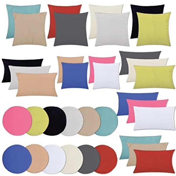 Kissenhülle Dekokissen Kissenbezug Microfaser - viele Größen und Farben Türkis Ø 60 cm – Bild 3