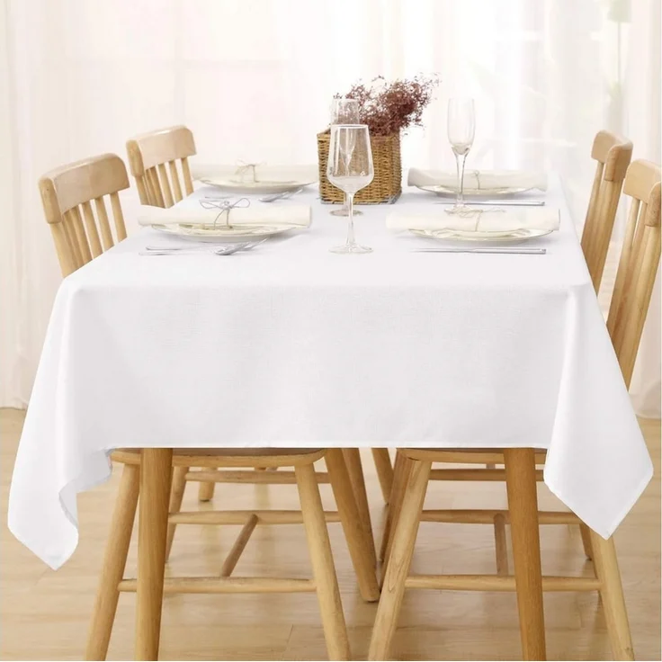 Deconovo Tischdecke Wasserabweisend Tischwäsche Lotuseffekt Tischtuch Leinenoptik (1er Set, 100 % Polyester), fleckabweisend Tischdecke pflegeleicht waschbar Table Cloth rechteckig – Bild 2