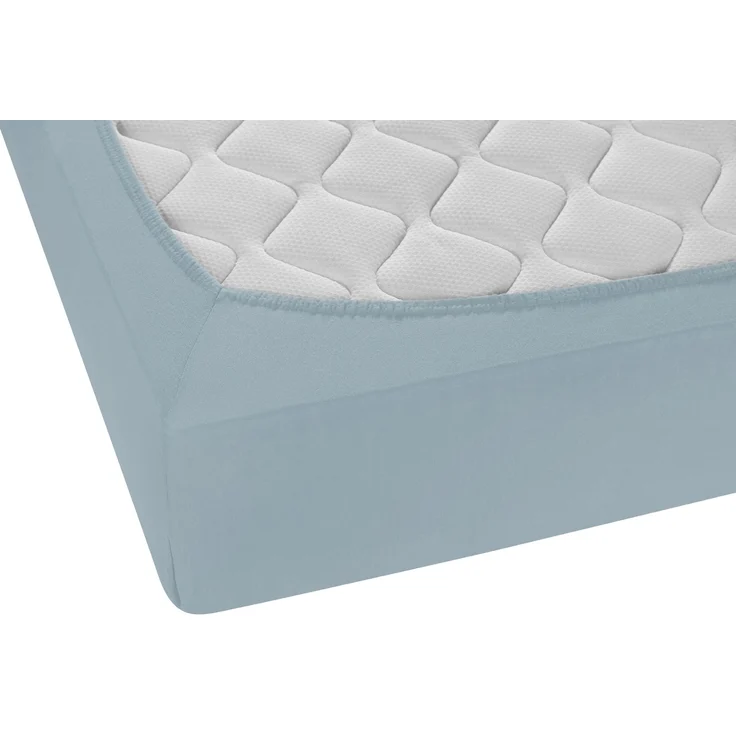 biberna Feinjersey-Spannbetttuch, 100 % Baumwolle, taubenblau, 1x 180x200 cm - 200x200 cm – Bild 2