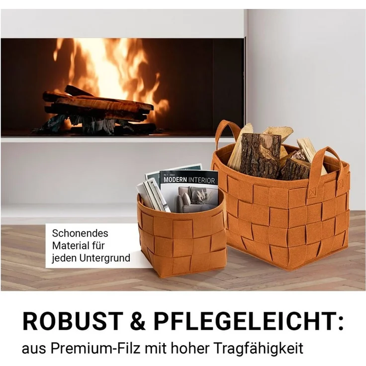 N8WERK Aufbewahrungskorb Filz Aufbewahrungsbox in S, M und L, S: 24x24cm, M: 32x32cm, L: 40x40cm – Bild 2