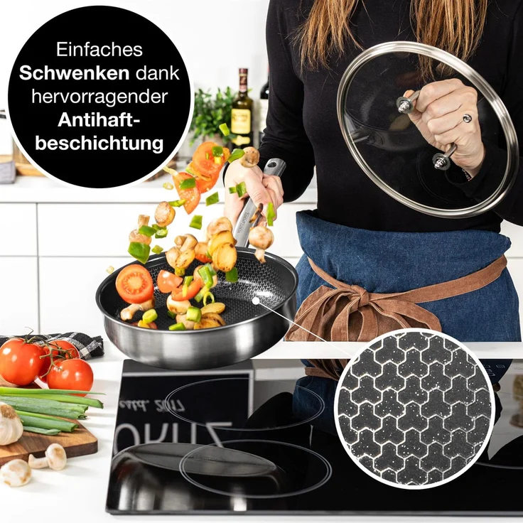 Moritz & Moritz Pfanne Gerade mit Deckel 24cm – Bild 4