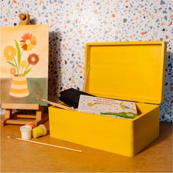 Creative Deco Holzkiste mit Deckel Groß Erinnerungsbox Baby Holzbox 30 x 20 x 14 cm, mit Scharnieren