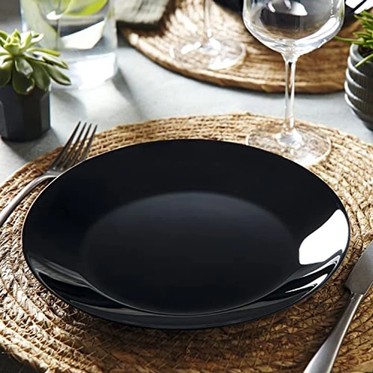 Luminarc Geschirr-Set, Geschirr Luminarc Zelie Schwarz Glas 18 Stücke – Bild 2