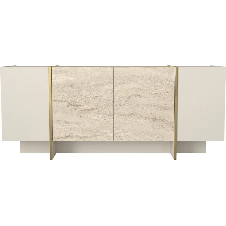moebel17 Sideboard Veyron in Beige mit Granit Optik, mit Granit Optik