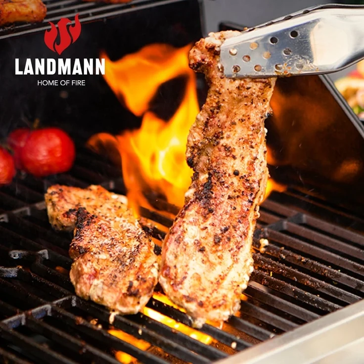 Landmann 'Rexon 2.0' Gasgrill, Gusseisen emailliert schwarz, 120 x 53 x 120 cm – Bild 6