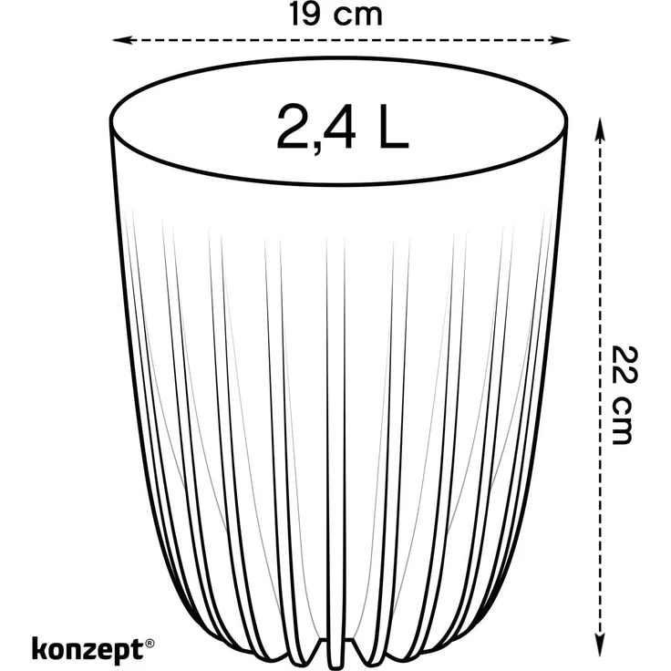 KONZEPT Blumentopf Hoher Blumentopf, Pflanzkübel Groß für Außen, Balkon, Übertopf mit Drainagesystem – Bild 4