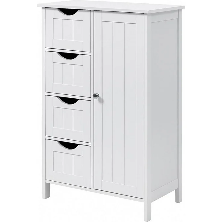 osoltus Badezimmerschrank Beistellschrank Hampton 55 x 30 x 82 cm Weiß – Bild 5