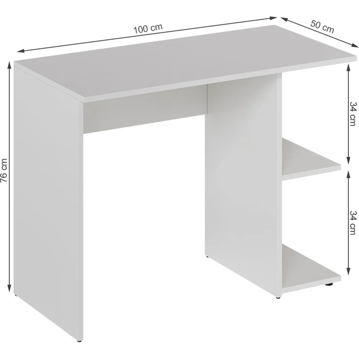 Schreibtisch Simple Weiß 100 x 50 cm Vicco – Bild 2