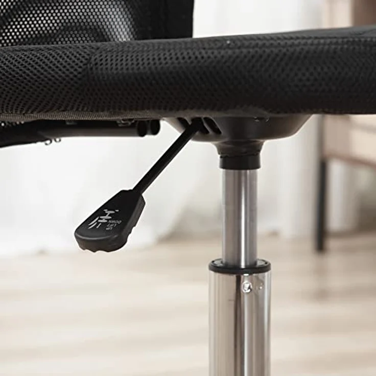 Vinsetto Ergonomischer Bürostuhl, Schwarz, Höhenverstellbar, Atmungsaktives Mesh, Drehstuhl mit 5 Rollen, 90-100 cm Höhe – Bild 7