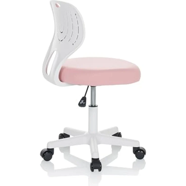 hjh OFFICE Kinder Schreibtischstuhl KIDDY TOP W Kinderbürostuhl Stoff Drehstuhl, mitwachsend, Rosa, 736425 – Bild 6