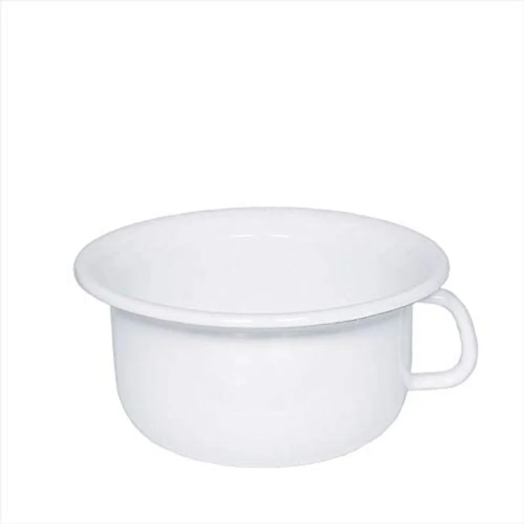 Riess Nachttopf mit Griff Ø23cm 2,5 Liter Emaille Classic Weiss – Bild 3