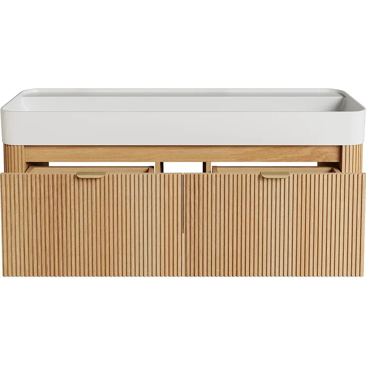 Vente-unique - BULMAS Waschbeckenmöbel Holz, Platte Beige - B 41 cm x H 42 cm x L 120 cm – Bild 4