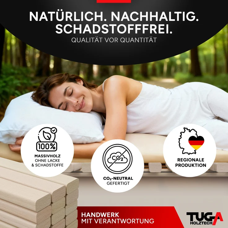 Rollrost Lattenrost -NEU- " Buchen - Xandi " 22mm 90 x 200 cm bis 650kg – Bild 5