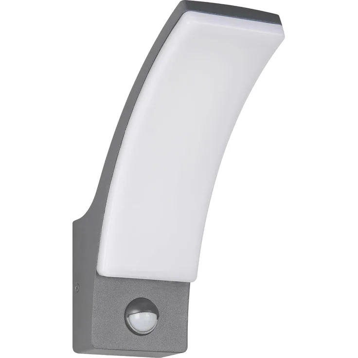 Moderne LED Außenwandleuchte BEJA mit Bewegungsmelder in Anthrazit, Höhe 22,5cm