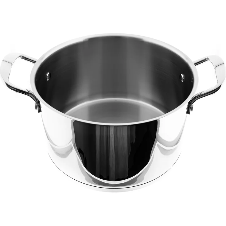 Hochwertiges Kochtopf aus Edelstahl mit Metallgriff und Glasdeckel in Silber 22 cm – Bild 5