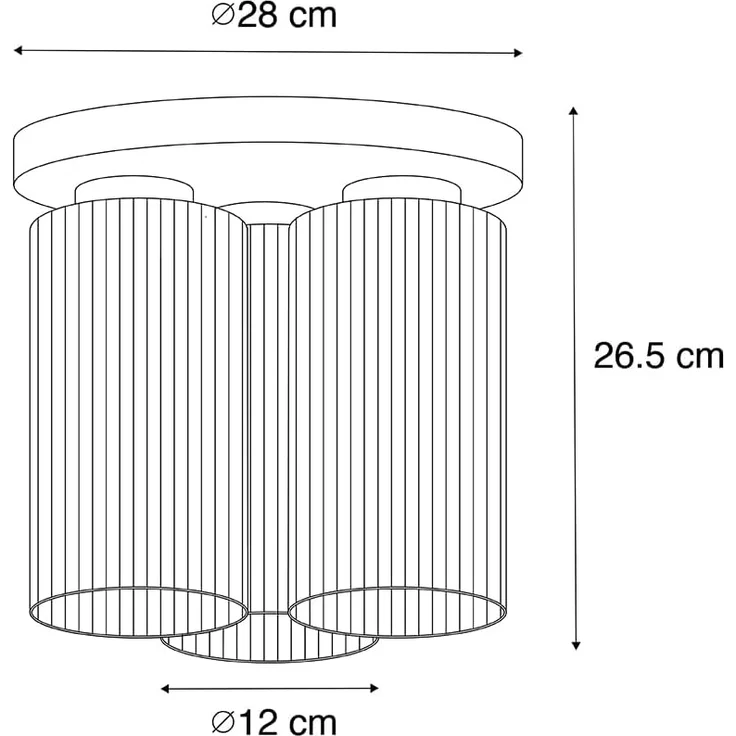 Qazqa Deckenleuchte Laura, ohne Leuchtmittel, E27, Gold, Art Deco, Glas, 1-flammig – Bild 4
