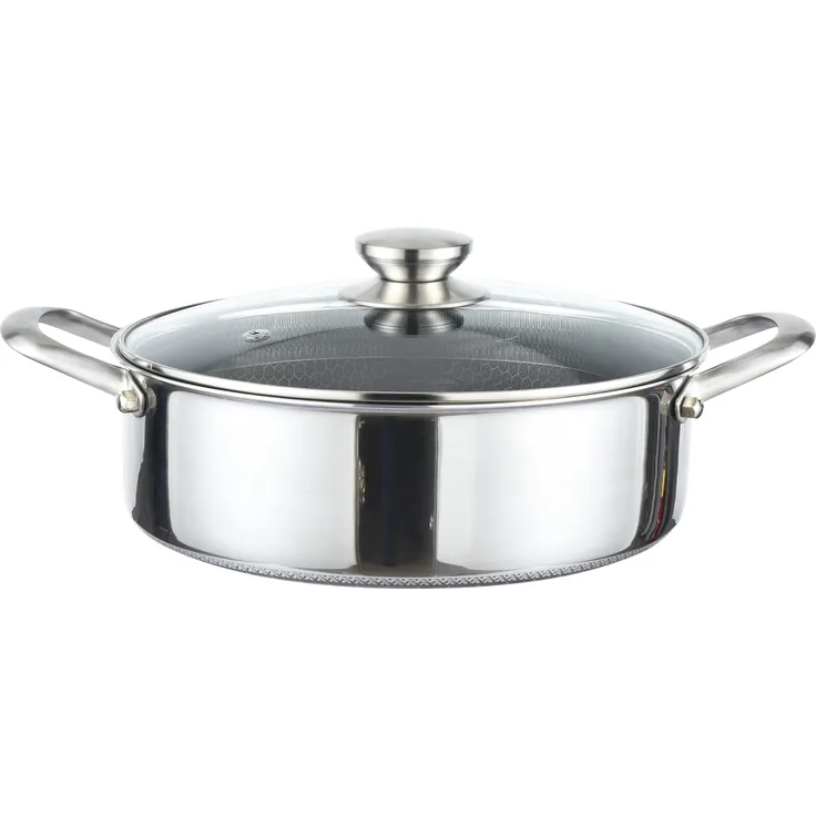 Edelstahl Wabenstruktur Kochtopf Induktion Ø28cm Topf Pfanne