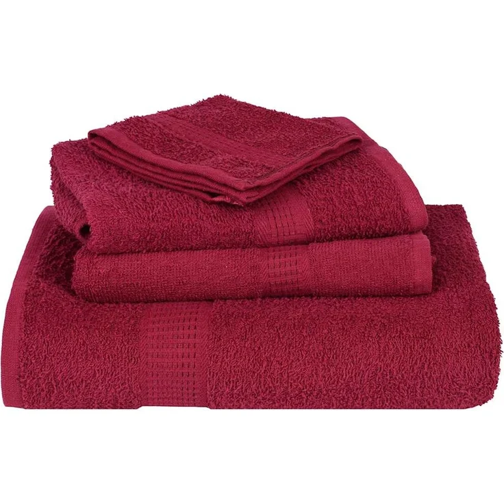 vidaXL 6-tlg. Handtuch-Set FROGN Bordeaux 360 g/m² 137081 – Bild 4