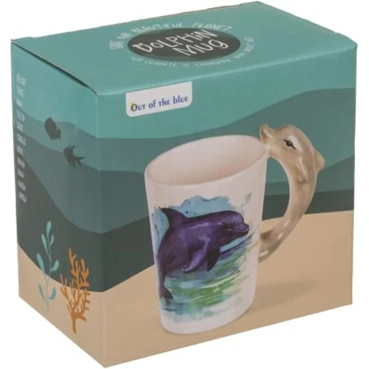 Tasse ca. 300 ml im 3D Design Meereswelt mit verschiedenen Motiven Kaffeetasse Delfin – Bild 3