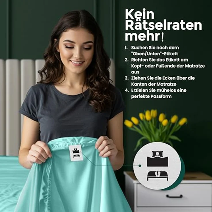 Utopia Bedding - Spannbettlaken 180x200 cm Bis 30 cm - Spa Blau - Gebürstete Mikrofaser Spannbetttuch - Oeko Tex Standard 100 – Bild 6