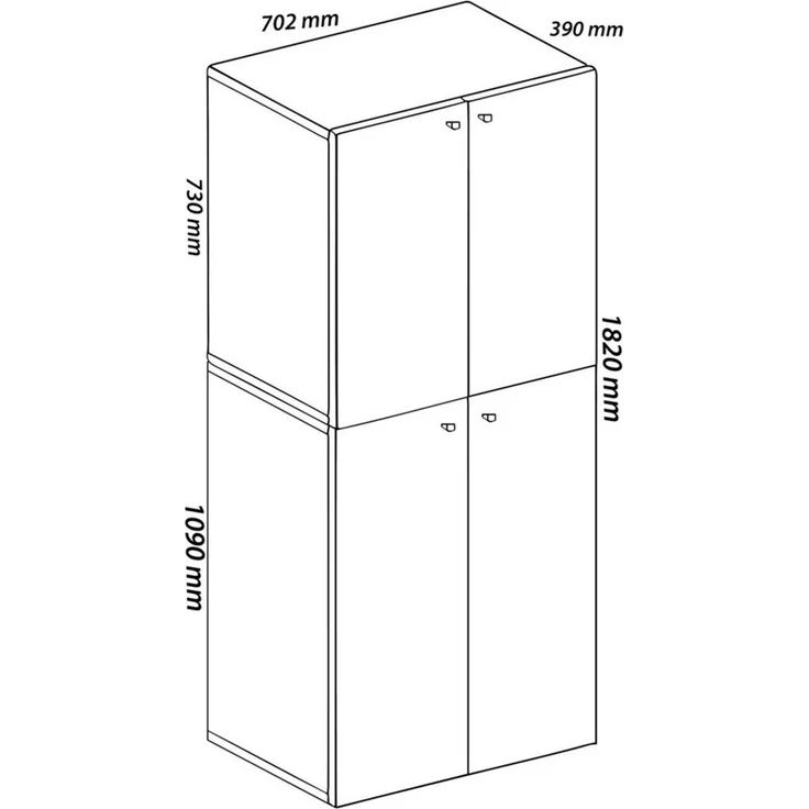 VCM Büroschrank Lona 919598 Weiß / Honig-Eiche B. 70 x H. 184 x T. 40 cm – Bild 2