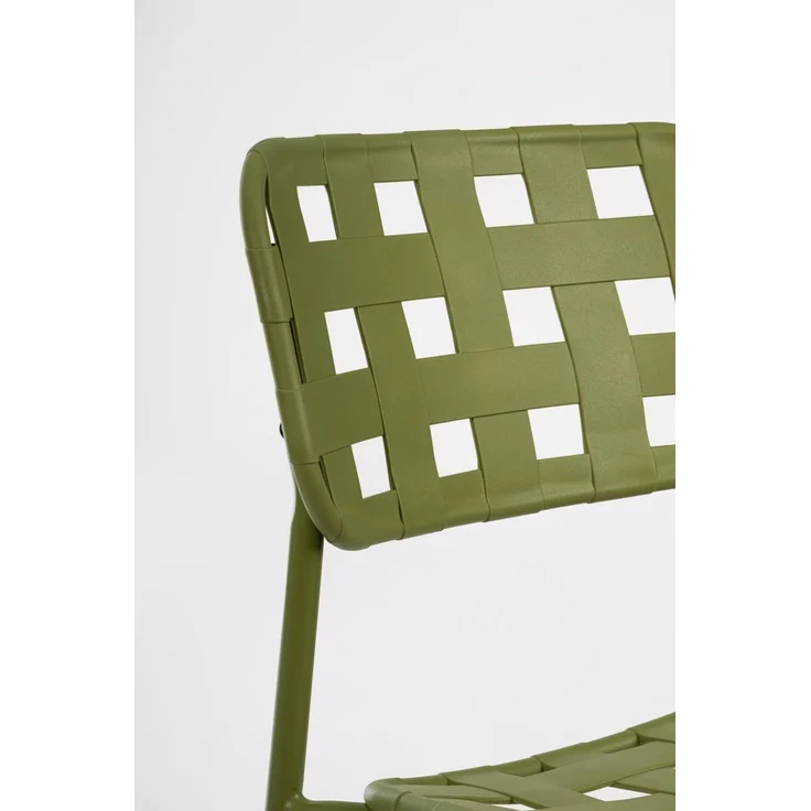 Gartenstuhl Revol 4er-Set aus Metall, modern, stapelbar, grün, UV-beständiges Geflecht – Bild 5
