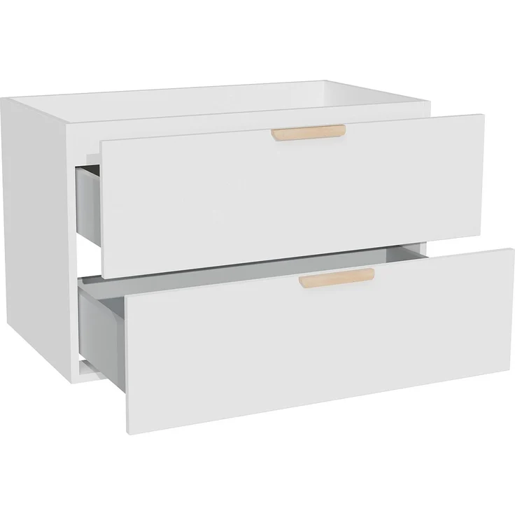 Vente-unique - Hänge-Waschtischunterschrank – Weiß – B80 cm – AVORELI – Bild 5