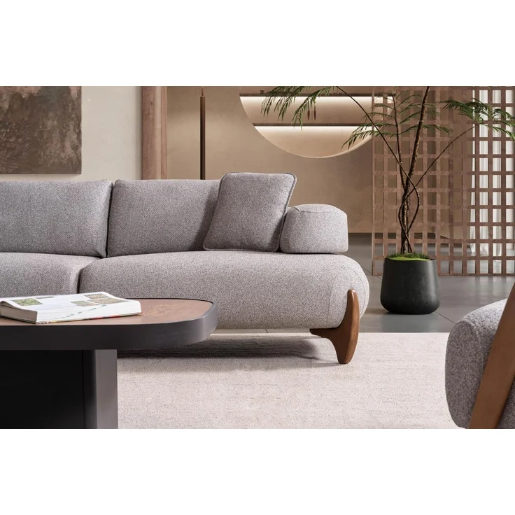 Sitzgruppe/Sofa Set - Wohnzimmergarnitur "Salix" 3+3+1-Grau – Bild 5