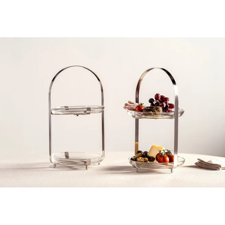 LEONARDO Etagere CUCINA, 2 stufig - Höhe 32 cm, Glas, Metall, Servieretagere mehrstöckig, zum Servieren und Präsentieren – Bild 2