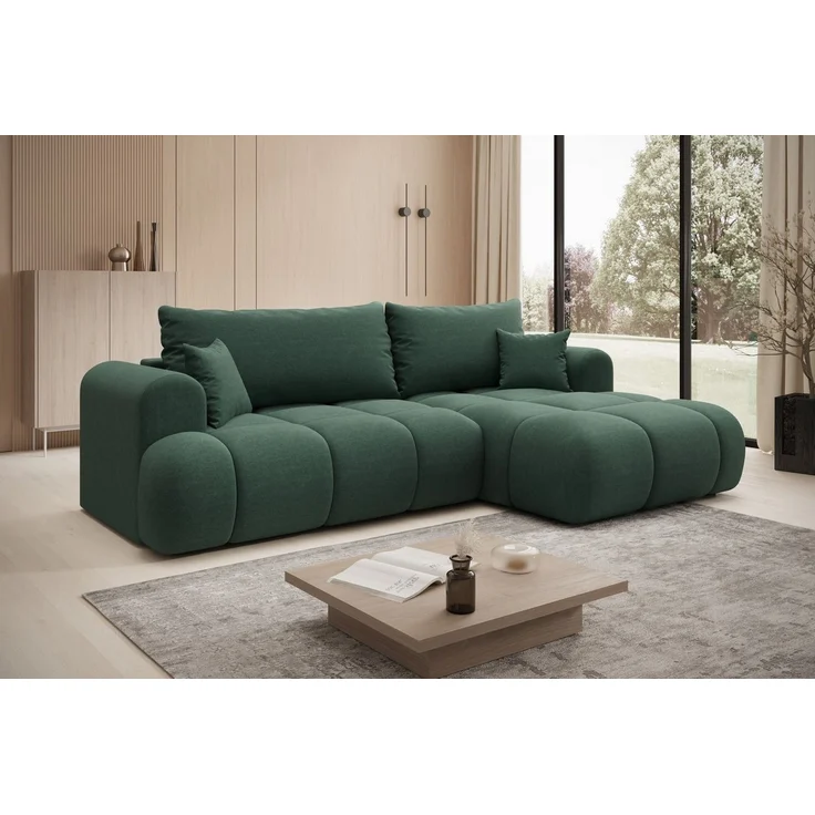 thematys Ecksofa TREVIO 260 x 165 cm, mit Schlaffunktion, mit Bettkasten, Grün (Element 12), Ausrichtung rechts – Bild 2