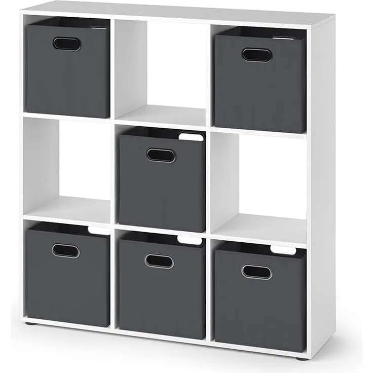 Raumteiler Nove Weiß 104 x 108 cm mit 6 Faltboxen Vicco