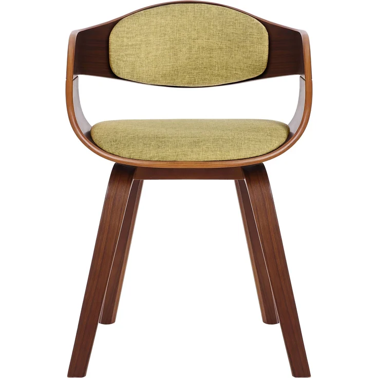 DELUKE® Besucherstuhl LONDON Stoff - 73x49x46cm, Walnuss/Hellgrün Stoff Holz Gestell Konferenzstuhl Wartezimmerstuhl – Bild 3