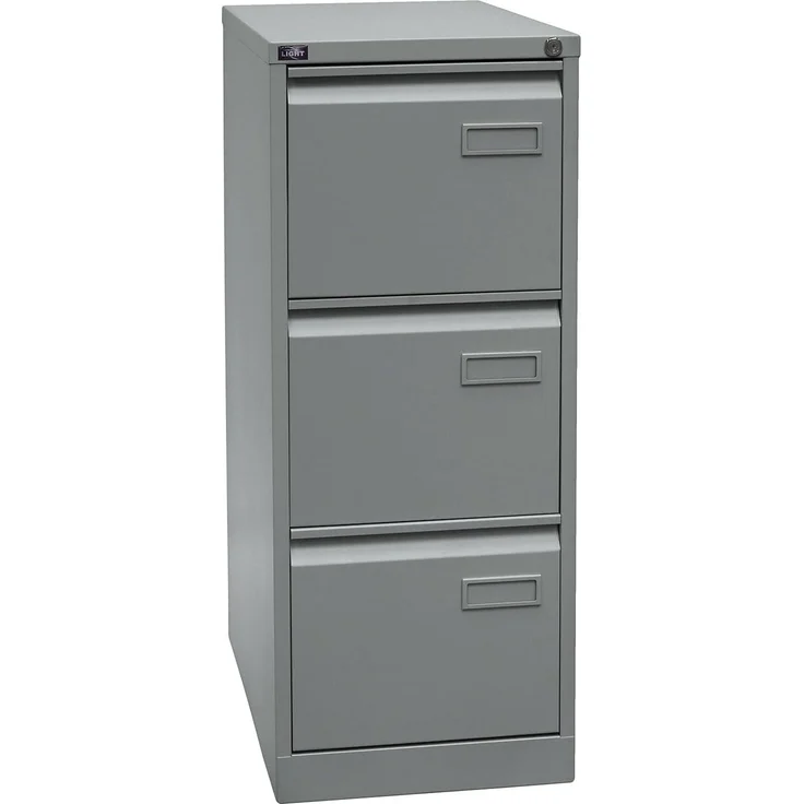 Bisley LIGHT Hängeregistraturschrank, einbahnig, DIN A4, 3 HR-Schubladen, Farbe silber – Bild 1