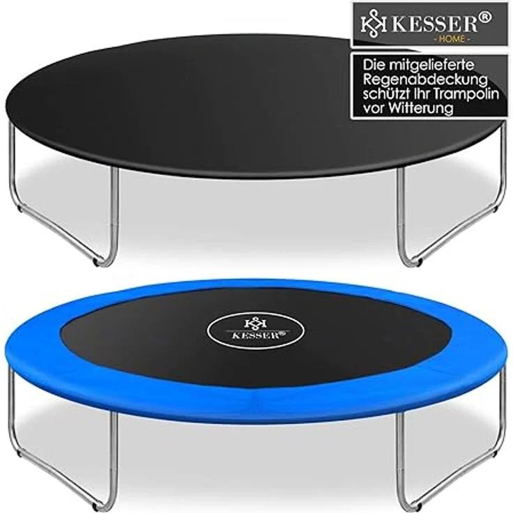 KESSER® - Trampolin | TÜV SÜD GS Zertifiziert | Komplettset mit Sicherheitsnetz, Leiter, Randabdeckung & Zubehör | Kindertrampolin Gartentrampolin Belastbarkeit 150 kg Blau, 244 cm – Bild 3