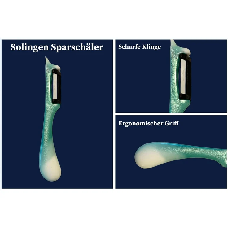SMI Sparschäler Solingen Sparschäler Kartoffelschäler Gemüseschäler Spargelschäler, (1-tlg, 1 tlg), Rechts- und Linkshänder nach klingen wechseln – Bild 3