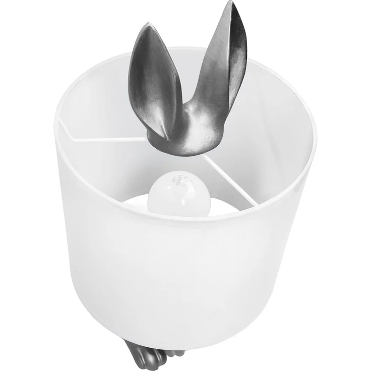 BRUBAKER Nachttischlampe Tischleuchte Hase Gold oder Silber - Tischlampe mit Lampenschirm, ohne Leuchtmittel, Motiv Lampe mit Keramikfuß, Höhe 42 cm – Bild 4