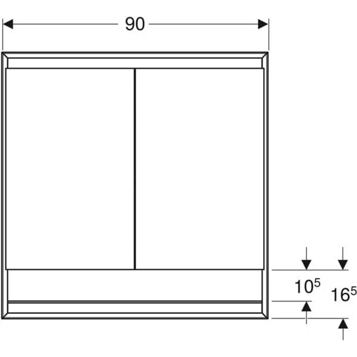 Geberit ONE Spiegelschrank mit ComfortLight, 2 Türen, Unterputzmontage, mit Nische, 90 x 90 x 15 cm, 505.823.00, Farbe: weiss / Aluminium pulverbeschichtet - 505.823.00.2 – Bild 2