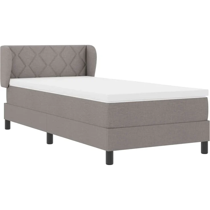 vidaXL Boxspringbett mit Kopfteil Taupe 100 x 200 cm Stoff 3340077 – Bild 5